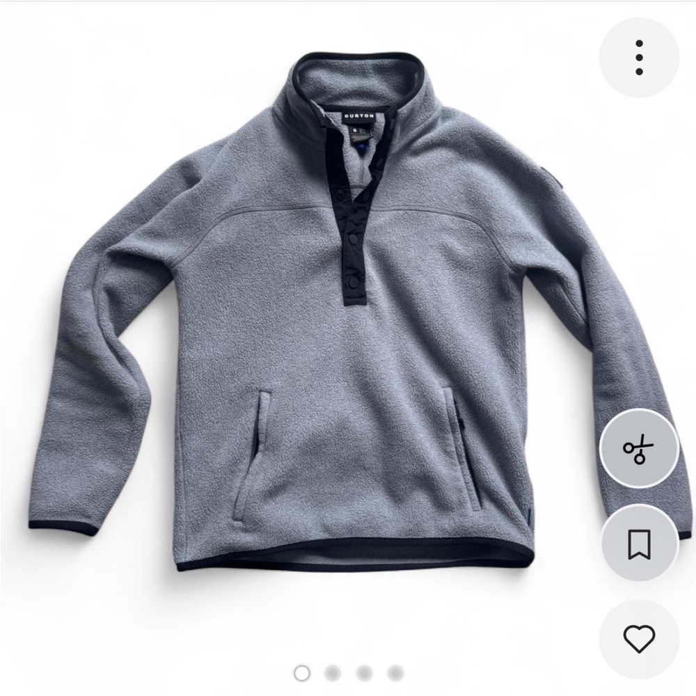 Burton periwinkle quarter zip fleece (size small)